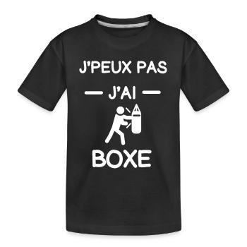 Je peux pas j'ai boxe cadeau boxeur - T-shirt bio Premium Enfant - noir - Devant