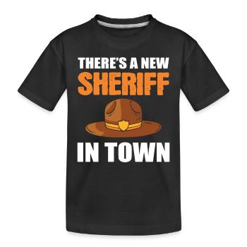 Il y a un nouveau shérif en ville Shérif adjoint - T-shirt bio Premium Enfant - noir - Devant