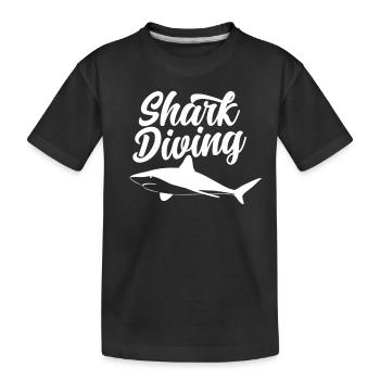 Shark diving Shark diving Shark Sharks Shark - Kids' Premium Organic T-Shirt - black - Front
