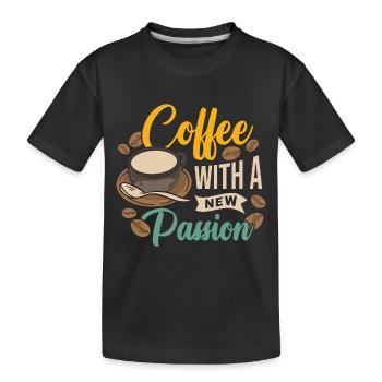 Coffee with Passion - Kinder Premium Bio T-Shirt - Schwarz - Vorne