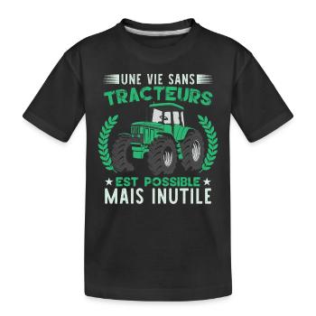 Tracteur Fan Paysan Agriculteur - T-shirt bio Premium Enfant - noir - Devant