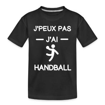 Je peux pas j'ai handball cadeau handballeur - T-shirt bio Premium Enfant - noir - Devant