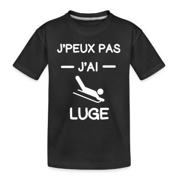 Je peux pas j'ai luge cadeau lugeur - T-shirt bio Premium Enfant - noir - Devant