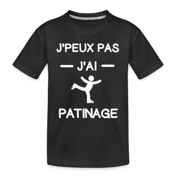 Je peux pas j'ai patinage cadeau patineur - T-shirt bio Premium Enfant - noir - Devant