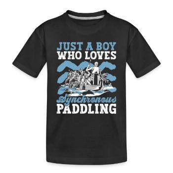 Drachenboot Drachenbootrennen - Kinder Premium Bio T-Shirt - Schwarz - Vorne