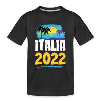 Italia 2023 - Kinder Premium Bio T-Shirt - Schwarz - Vorne