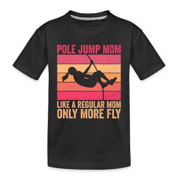 Stabhochspringer Mama Stabhochsprung Mutter - Kinder Premium Bio T-Shirt - Schwarz - Vorne