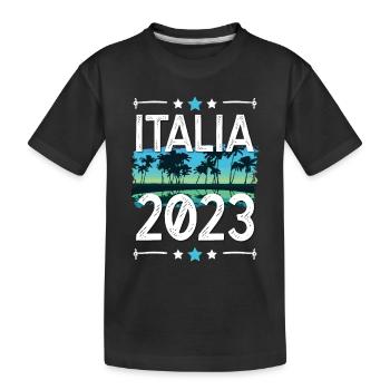 Italia 2023 - Kinder Premium Bio T-Shirt - Schwarz - Vorne