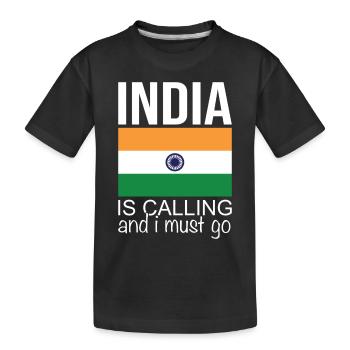 Indien Spruch - Kinder Premium Bio T-Shirt - Schwarz - Vorne