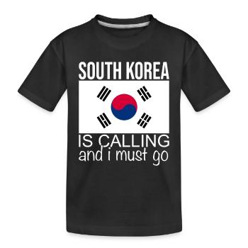 South Korea Quote - Kids' Premium Organic T-Shirt - black - Front