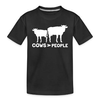 Vaches > humains Animaux Vache laitière Ferme de vaches - T-shirt bio Premium Enfant - noir - Devant