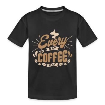 Every Day Coffee Day - Kinder Premium Bio T-Shirt - Schwarz - Vorne