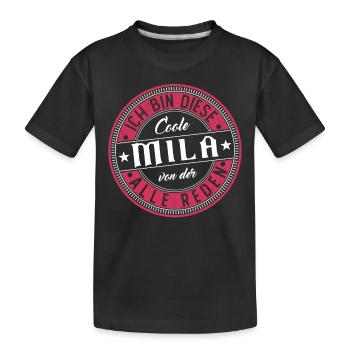 Mila Geschenkidee Geschenk Geburtstag - Kinder Premium Bio T-Shirt - Schwarz - Vorne