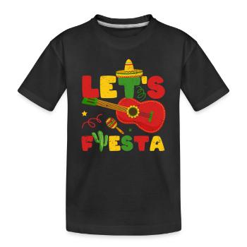 Let's Fiesta Cinco de Mayo Mexican guitar - Kids' Premium Organic T-Shirt - black - Front
