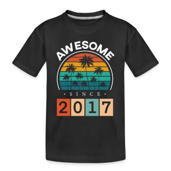 2017 Geboren Geburtstag Geburtsjahr Vintage - Kinder Premium Bio T-Shirt - Schwarz - Vorne