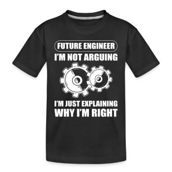 Futur Ingénieur Génie Mécanique Mécanique - T-shirt bio Premium Enfant - noir - Devant