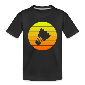Badminton - Kinder Premium Bio T-Shirt - Schwarz - Vorne