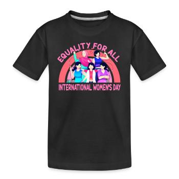 Journée internationale de la femme : l’équacité pour toutes les femmes - T-shirt bio Premium Enfant - noir - Devant