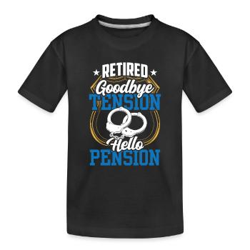 Im Ruhestand Tschüss Spannung Hallo Rente Polizei - Kinder Premium Bio T-Shirt - Schwarz - Vorne