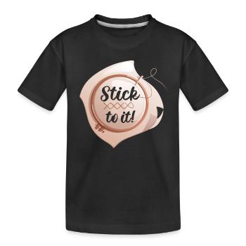 Lustiges Stick To It Kreuzstich Stickerin Sticken - Kinder Premium Bio T-Shirt - Schwarz - Vorne