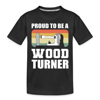 Fier d’être un tourneur sur bois - T-shirt bio Premium Enfant - noir - Devant