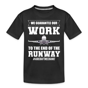 We Guarantee Our Work To The End Aircraft Mechanic - Kids' Premium Organic T-Shirt - black - Front