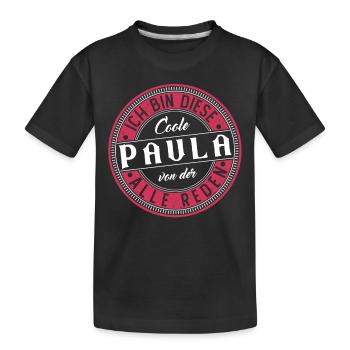 Paula Geschenkidee Geschenk Geburtstag - Kinder Premium Bio T-Shirt - Schwarz - Vorne