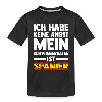 Ich habe keine Angst mein Schwiegervater ist Spani - Kinder Premium Bio T-Shirt - Schwarz - Vorne
