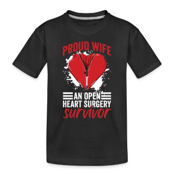 Herztransplantation Herz OP Frau - Kids' Premium Organic T-Shirt - black - Front