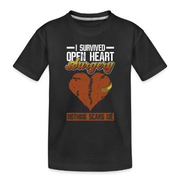 Herz OP Herzinfarkt Herzoperation - Kids' Premium Organic T-Shirt - black - Front