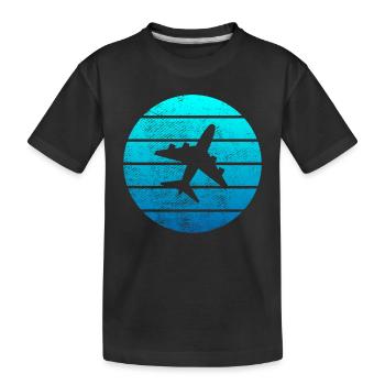 Flugzeug - Kinder Premium Bio T-Shirt - Schwarz - Vorne