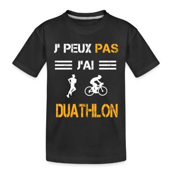 Je peux pas j'ai duathlon cadeau duathlète - T-shirt bio Premium Enfant - noir - Devant