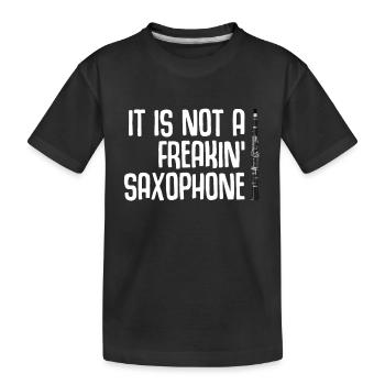 Klarinette Player Orchestra Musiker - Kinder Premium Bio T-Shirt - Schwarz - Vorne