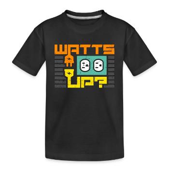 Génie électrique Watts Up Ingénieur monteur de lignes - T-shirt bio Premium Enfant - noir - Devant
