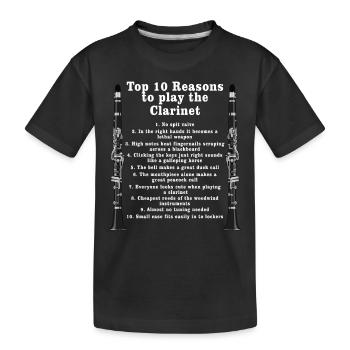 Klarinette Player Orchestra Musiker - Kinder Premium Bio T-Shirt - Schwarz - Vorne