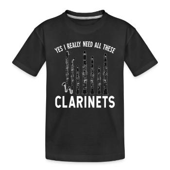 Klarinette Player Orchestra Musiker - Kinder Premium Bio T-Shirt - Schwarz - Vorne