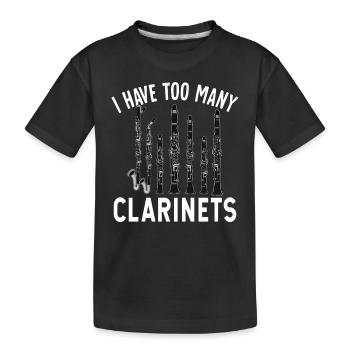 Klarinette Player Orchestra Musiker - Kinder Premium Bio T-Shirt - Schwarz - Vorne