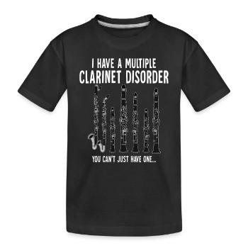 Klarinette Player Orchestra Musiker - Kinder Premium Bio T-Shirt - Schwarz - Vorne