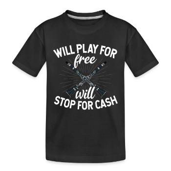 Klarinette Player Orchestra Musiker - Kinder Premium Bio T-Shirt - Schwarz - Vorne