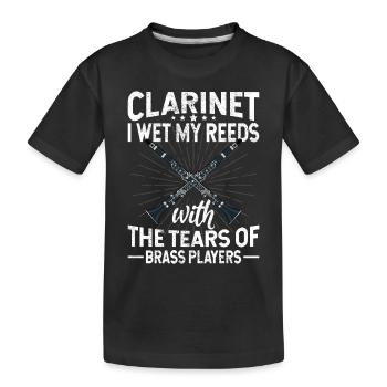 Klarinette Player Orchestra Musiker - Kinder Premium Bio T-Shirt - Schwarz - Vorne