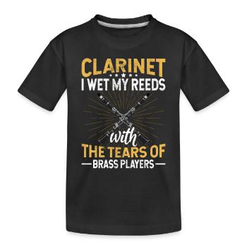 Klarinette Player Orchestra Musiker - Kinder Premium Bio T-Shirt - Schwarz - Vorne