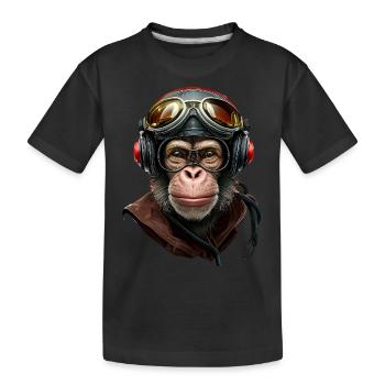 Chimpanzé - Singe - T-shirt bio Premium Enfant - noir - Devant