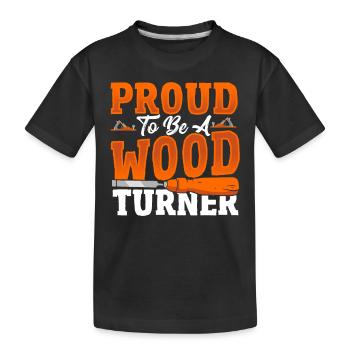 Fier d’être un tour de tournage sur bois tourneur sur bois - T-shirt bio Premium Enfant - noir - Devant