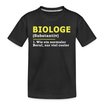 Biologe - Kinder Premium Bio T-Shirt - Schwarz - Vorne