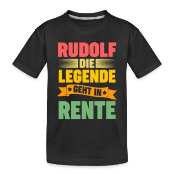Rudolf die Legende geht in Rente - Kinder Premium Bio T-Shirt - Schwarz - Vorne