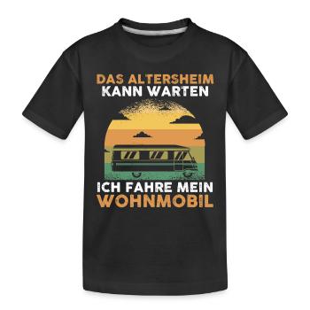 Wohnwagen Campingplatz Camping Camper Wohnmobil - Kinder Premium Bio T-Shirt - Schwarz - Vorne
