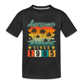 1995 Geboren Geburtstag Geburtsjahr Vintage - Kinder Premium Bio T-Shirt - Schwarz - Vorne
