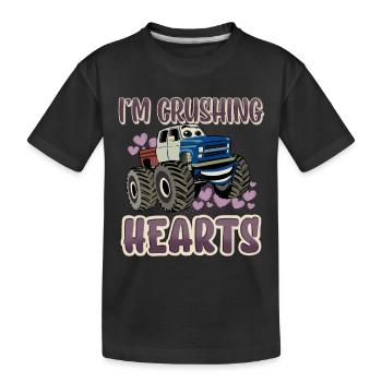 At Crushing Hearts - Kids' Premium Organic T-Shirt - black - Front