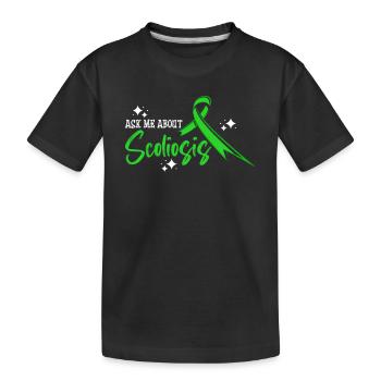 Genesung nach einer Rückenoperation Skoliose-Bewus - Kinder Premium Bio T-Shirt - Schwarz - Vorne