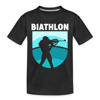 Biathlon Biathlon Biathlète Sport Biathlète - T-shirt bio Premium Enfant - noir - Devant